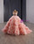 Pink Ball Gown Tulle 3D Flower Sequins Prom Dress