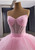 Pink Tulle Strapless Beading Pleats Prom Dress