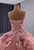 Pink Ball Gown Tulle Sequins Strapless Prom Dress