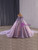 Purple Ball Gown Tulle Off the Shoulder Appliques Prom Dress