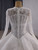 White Lace V-neck Long Sleeve Wedding Dress