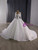 White Lace V-neck Long Sleeve Wedding Dress