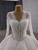 White Lace V-neck Long Sleeve Wedding Dress