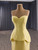 Yellow Mermaid Strapless Prom Dress