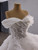 White Tulle Tiers Sequins Off the Shoulder Wedding Dress