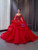 Red Ball Gown Beading Sequins Prom Dress