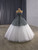 White Tulle Sequins Strapless Prom Dress