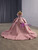 Luxury Pink Tulle Sequins Beading Off the Shoulder Prom Dress