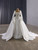 White Long Sleeve Square Neck Beading Wedding Dress