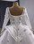 White Long Sleeve Square Neck Beading Wedding Dress