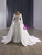 White Long Sleeve Square Neck Beading Wedding Dress