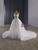 White Tulle Lace Strapless Beading Wedding Dress