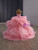 Pink Ball Gown Strapless Sequins Prom Dress