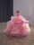 Pink Ball Gown Strapless Sequins Prom Dress