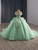 Green Tulle Sequins Beading Prom Dress