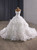 Luxury Ball Gown White Tulle Strapless 3D Flower Wedding Dress