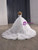 Luxury Ball Gown White Tulle Strapless 3D Flower Wedding Dress