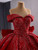 Red Ball Gown Off the Shoulder Sequins Prom Dress