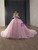 Pink Tulle Sequins 3D Appliques Prom Dress
