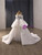 White Satin Lace Long Sleeve Wedding Dress