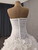 White Tulle 3D Flower Long Sleeve Wedding Dress