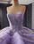 Ball Gown Purple Tulle Sequins Strapless Prom Dress