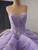 Ball Gown Purple Tulle Sequins Strapless Prom Dress