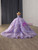 Ball Gown Purple Tulle Sequins Strapless Prom Dress