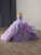 Ball Gown Purple Tulle Sequins Strapless Prom Dress