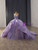 Ball Gown Purple Tulle Sequins Strapless Prom Dress