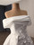 White Satin Strapless 3D Flower Wedding Dress