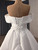 White Satin Strapless 3D Flower Wedding Dress