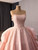 Pink Tulle Satin Strapless Sequins Beading Prom Dress