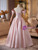 Pink Satin Off the Shoulder Beading Quinceanera Dress
