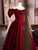 Burgundy Velvet Off the Shoulder Flower Quinceanera Dress