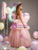 Pink Tulle Strapless 3D Flower Tiers Quinceanera Dress