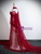 Burgundy Mermaid Tulle Pleats Prom Dress
