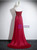 Simple Burgundy Strapless Beading Prom Dress
