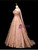 Champagne Tulle Strapless Pleats 3D Flower Prom Dress