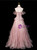 Pink Tulle Sequins Beading Flower Prom Dress