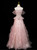 Pink Tulle Sequins Beading Flower Prom Dress