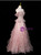 Pink Tulle Sequins Beading Flower Prom Dress
