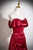 Sexy Burgundy Satin Off the Shoulder Pleats Prom Dress
