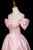 Pink Satin Pleats Off the Shoulder Pearls Prom Dress