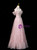 Pink Tulle Sequins Halter Crystal Prom Dress