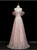 Pink Sequins Straps Beading Crystal Prom Dress