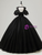 Black Tulle Sequins Appliques Beading Quinceanera Dress
