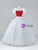 White Tulle Puff Sleeve Appliques Quinceanera Dress