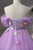 Purple Tulle Off the Shoulder 3D Flower Quinceanera Dress