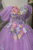Purple Tulle Off the Shoulder 3D Flower Quinceanera Dress